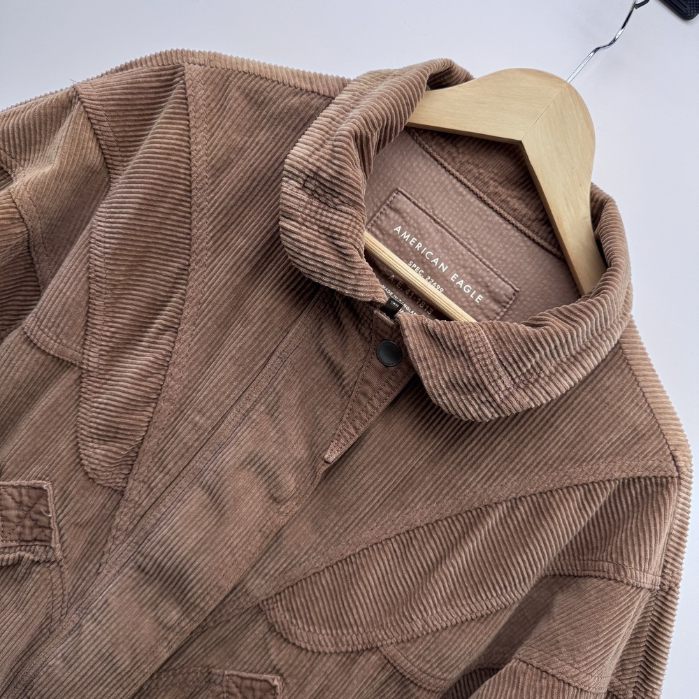 American Eagle Corduroy Jacket Womens XS Brown Mauve Western Trucker Utility